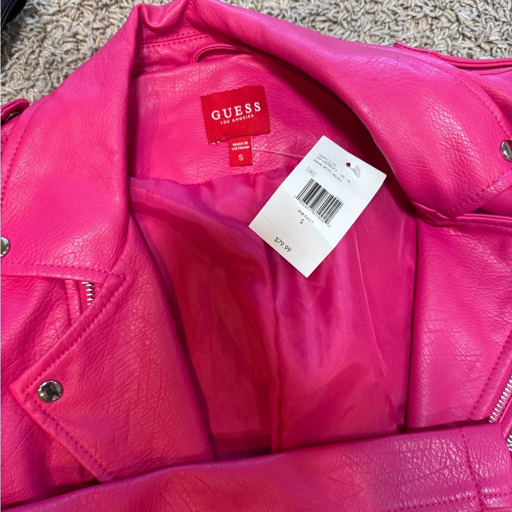 Guess Pink and Black Faux Leather Jackets - Picture 2 of 7